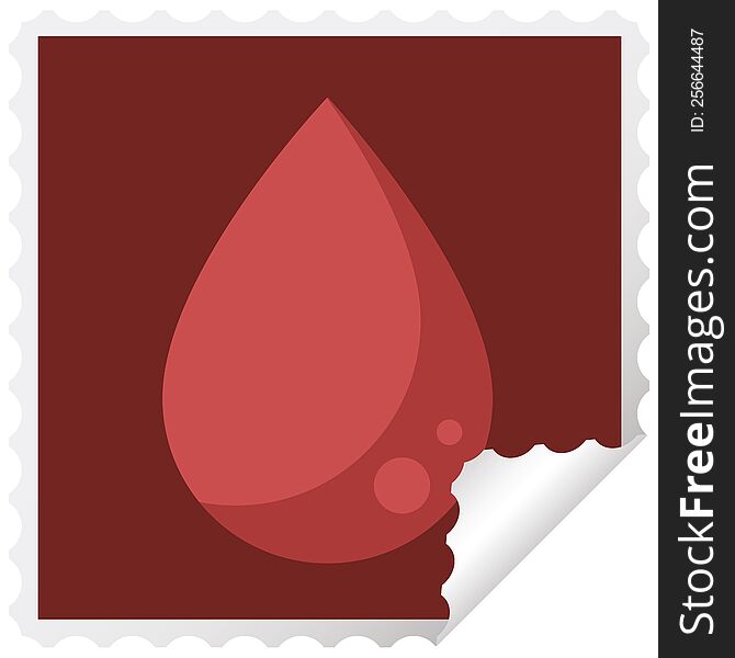 Blood Drop Graphic Vector Illustration Square Sticker Stamp