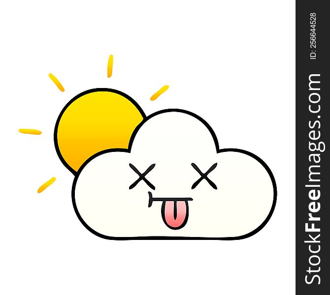 Gradient Shaded Cartoon Sunshine And Cloud