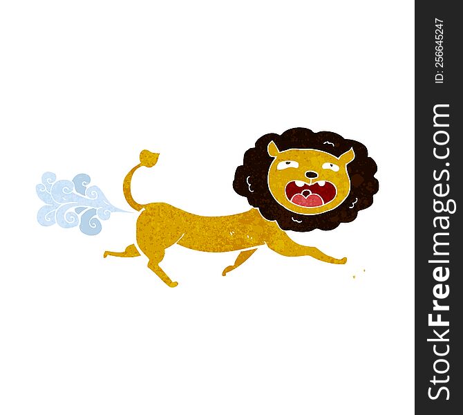 cartoon farting lion