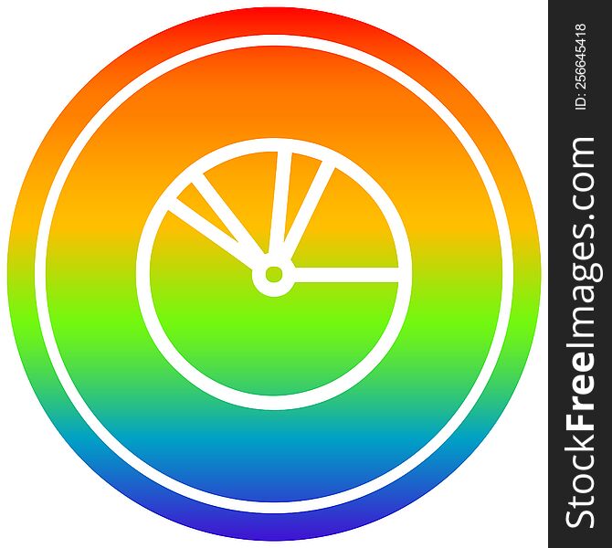 pie chart circular icon with rainbow gradient finish. pie chart circular icon with rainbow gradient finish