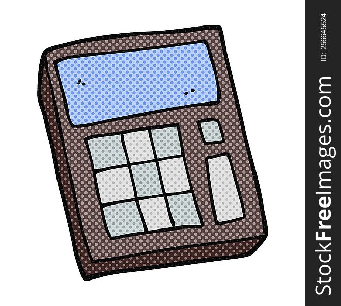 freehand drawn cartoon calculator