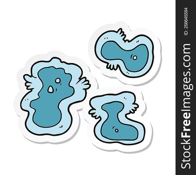 sticker of a cartoon germs