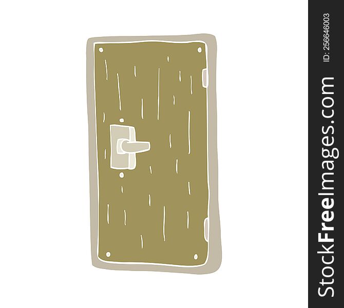 flat color illustration of a cartoon door