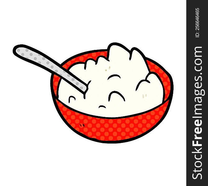cartoon bowl of porridge. cartoon bowl of porridge