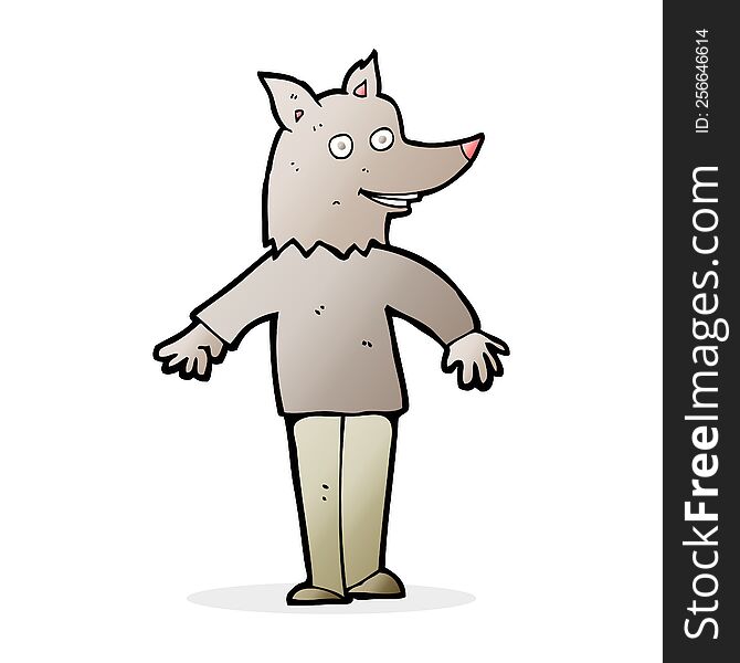Cartoon Happy Werewolf