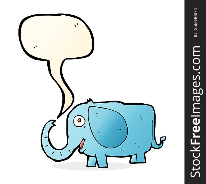 Cartoon Baby Elephant With Speech Bubble