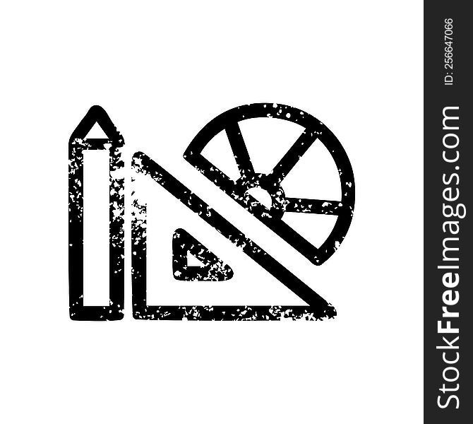 math equipment distressed icon symbol