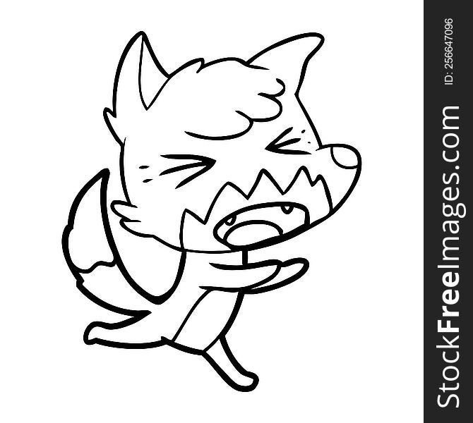 angry cartoon fox running. angry cartoon fox running