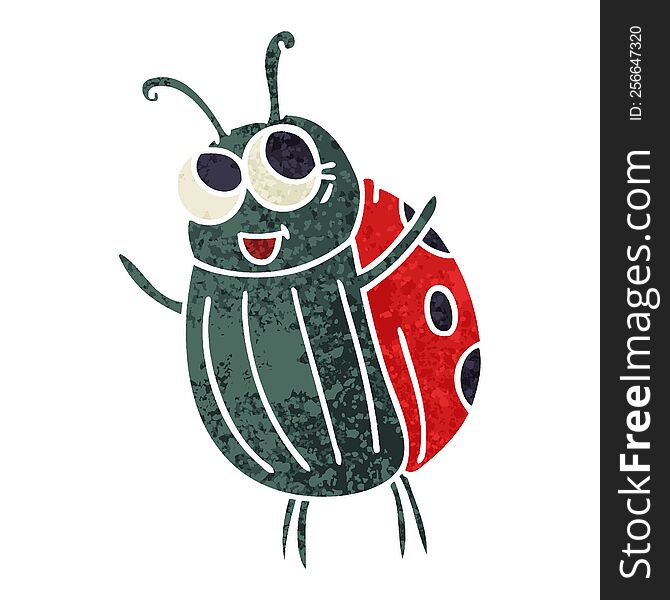 quirky retro illustration style cartoon ladybird