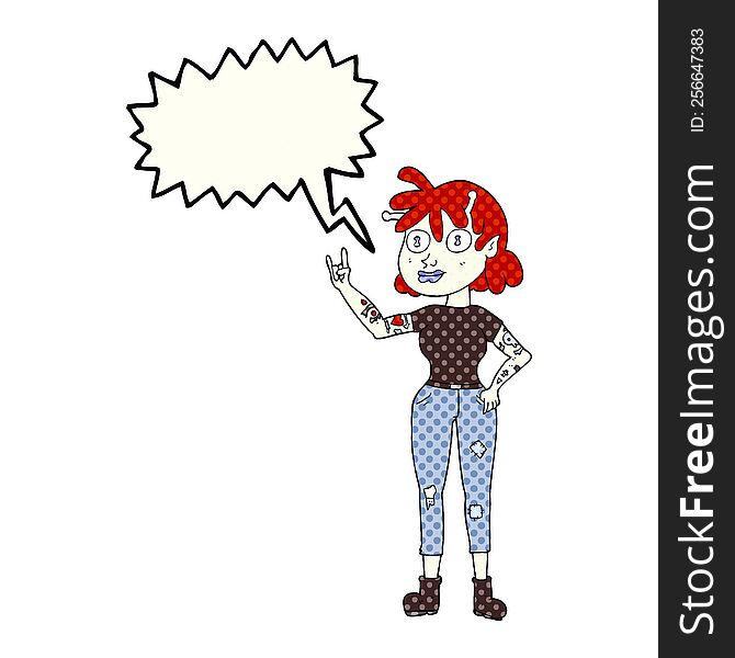 comic book speech bubble cartoon alien rock fan girl