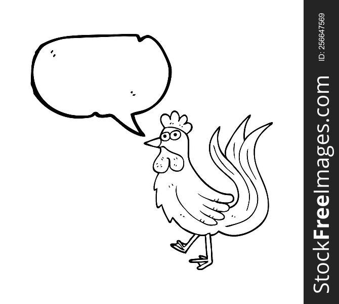 freehand drawn speech bubble cartoon cock