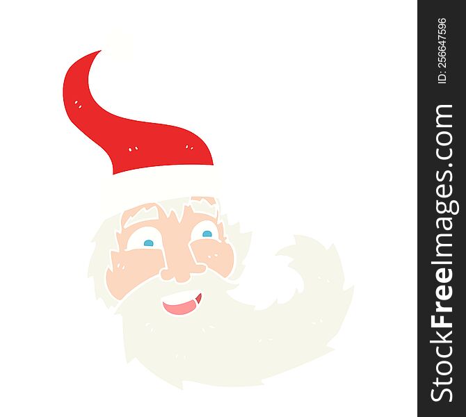 Flat Color Illustration Of A Cartoon Santa Claus Laughing