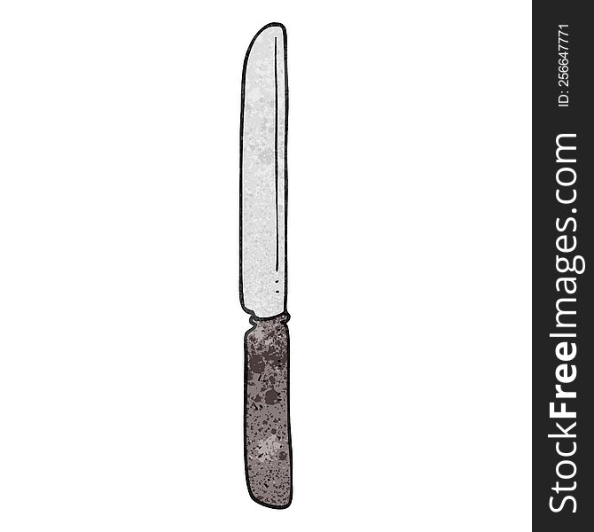 freehand textured cartoon cutlery knife