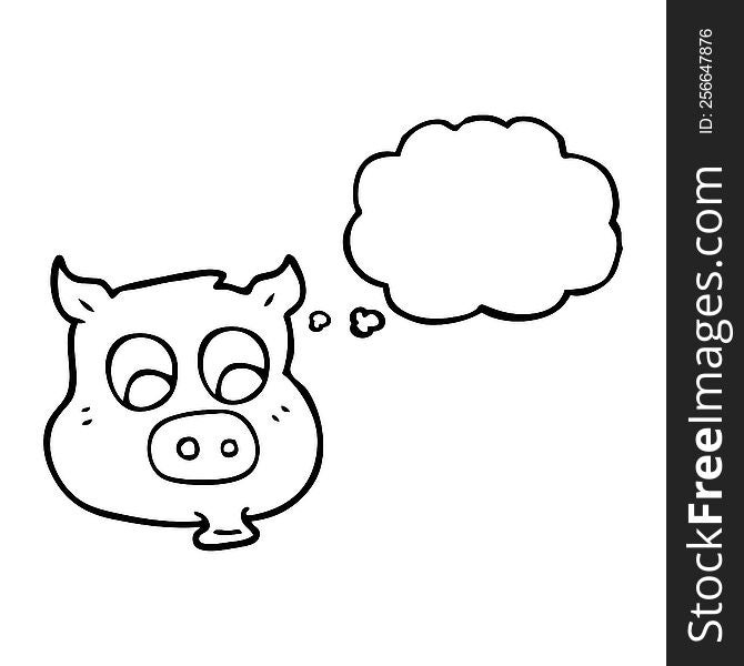 Thought Bubble Cartoon Pig