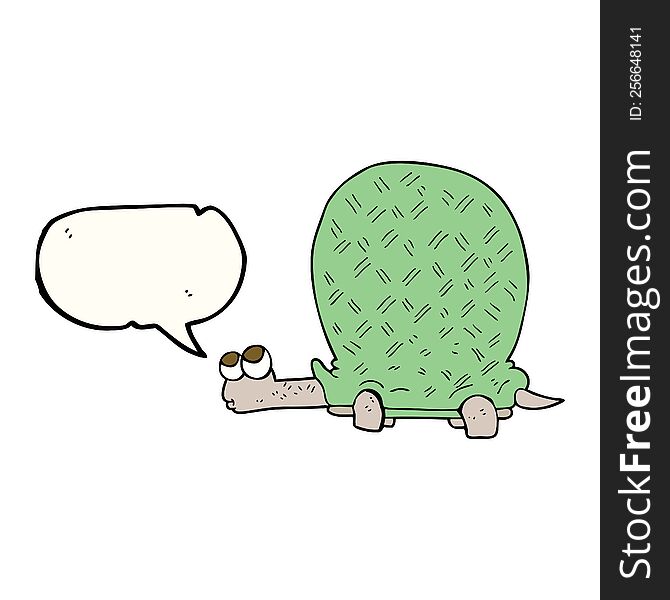 Speech Bubble Cartoon Tortoise