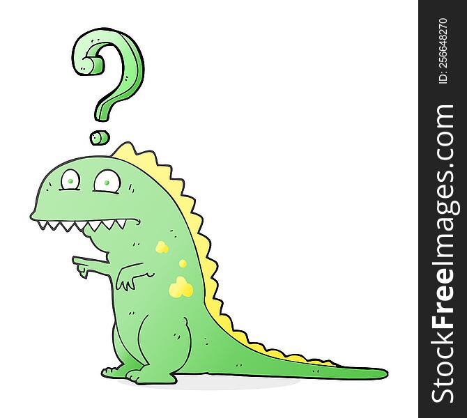 Cartoon Confused Dinosaur