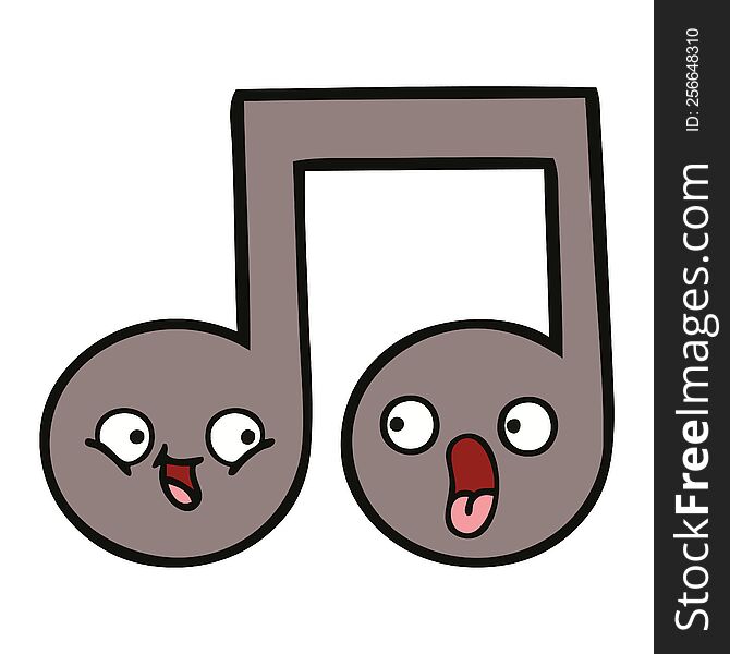 cute cartoon of a musical note. cute cartoon of a musical note