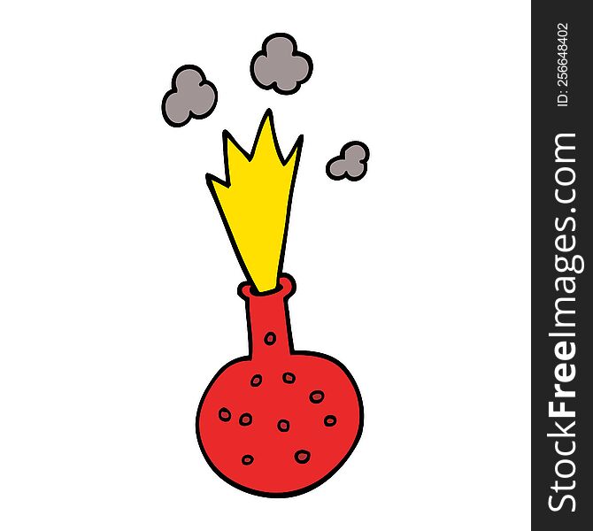 Cartoon Doodle Of A Explosive Chemical