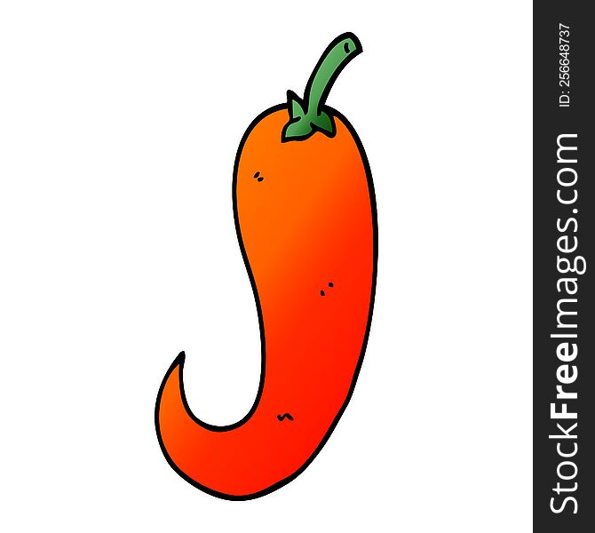 cartoon doodle red hot chilli pepper