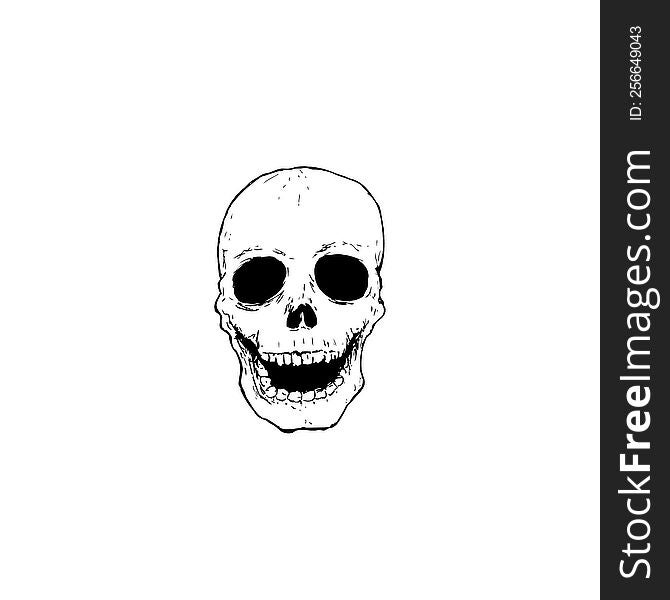 spooky skull drawing