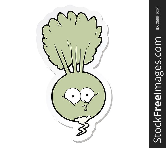 Sticker Of A Cartoon Vegetable