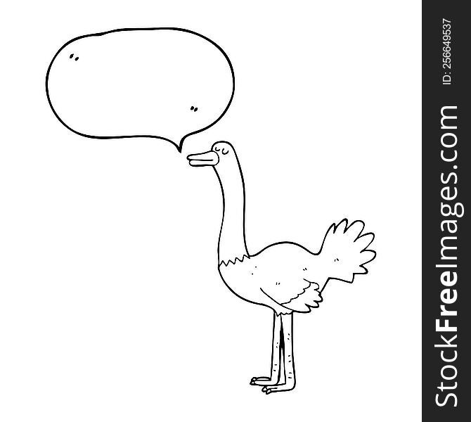 Speech Bubble Cartoon Ostrich