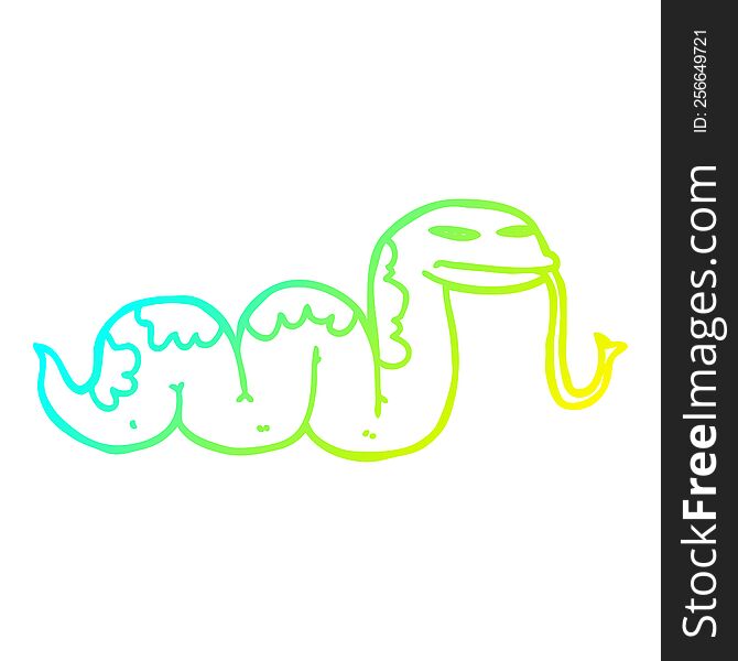 cold gradient line drawing cartoon slithering snake