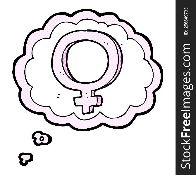 thought bubble cartoon female symbol