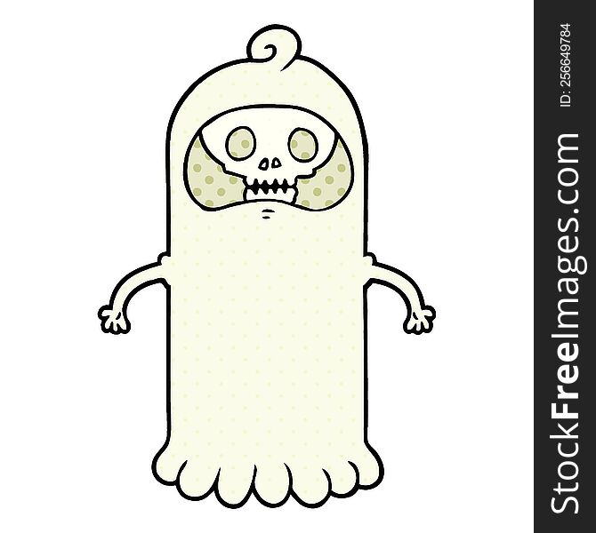cartoon spooky skull ghost. cartoon spooky skull ghost