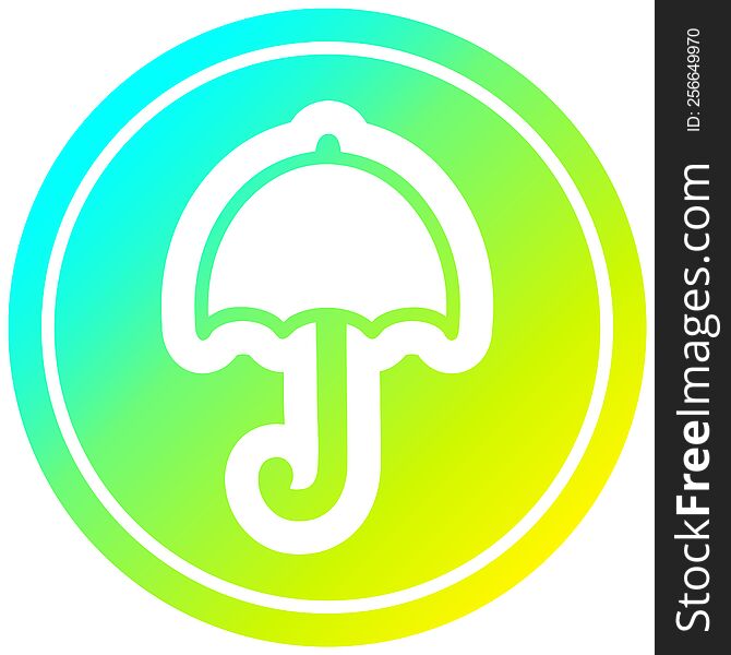 open umbrella icon with cool gradient finish. open umbrella icon with cool gradient finish