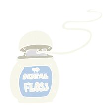 Flat Color Illustration Of A Cartoon Dental Floss Stock Photo