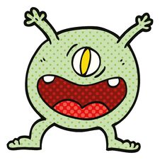 Comic Book Style Cartoon Monster Royalty Free Stock Photography