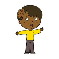 Free Cartoon Boy With Growth On Head Royalty Free Stock Images - 256653919