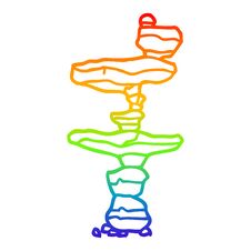 Rainbow Gradient Line Drawing Cartoon Boulders Stock Image Rainbow Gradient Line Drawing Cartoon Boulders Stock Image