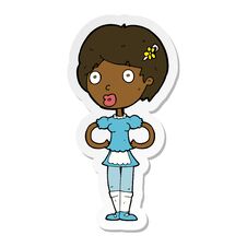 Free Sticker Of A Cartoon Woman In French Maid Outfit Stock Photography - 256657992
