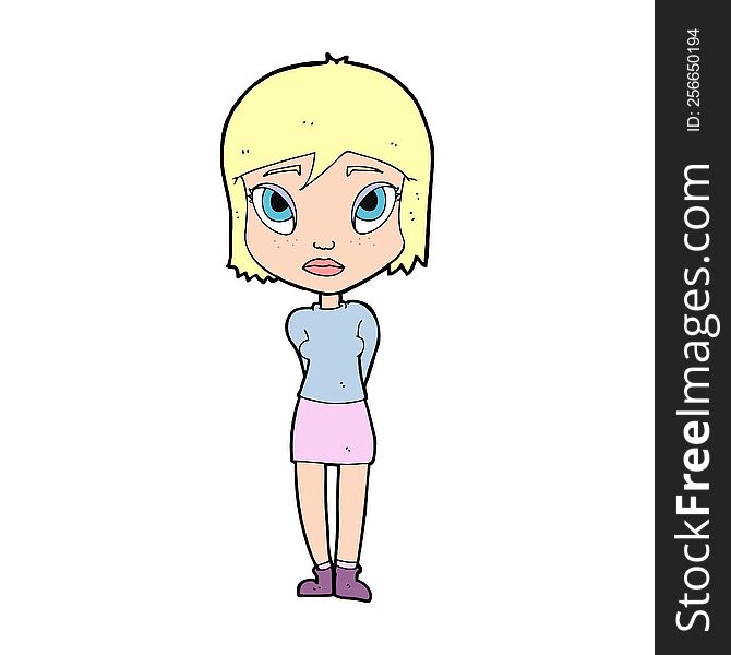 Cartoon Shy Girl