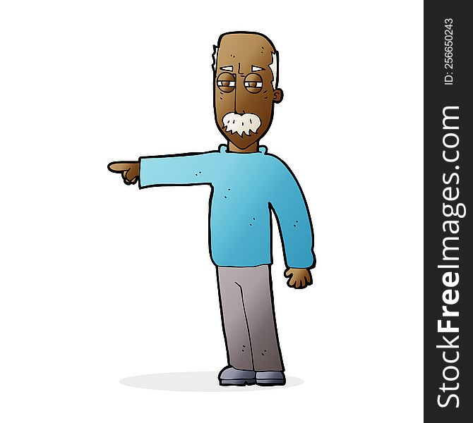 Cartoon Old Man Gesturing Get Out