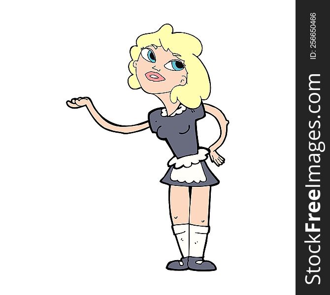 cartoon waitress serving