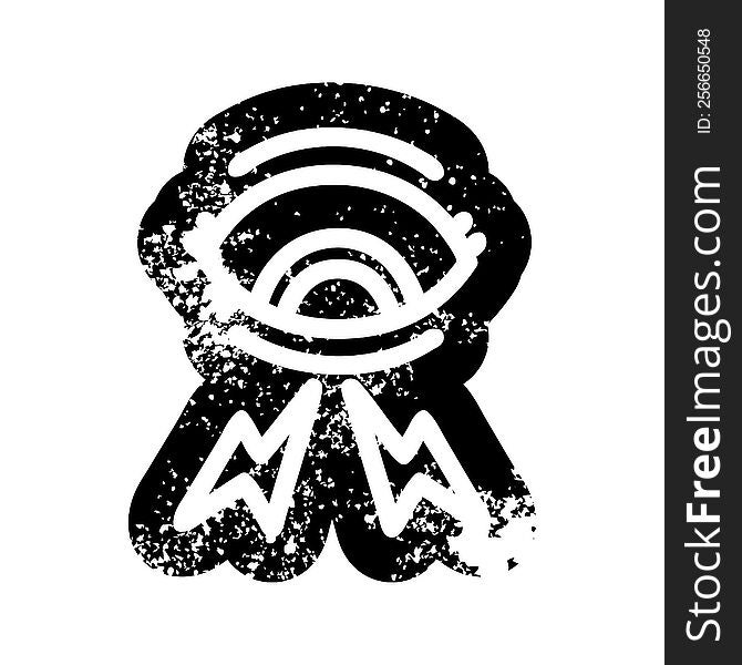 mystic eye distressed icon symbol