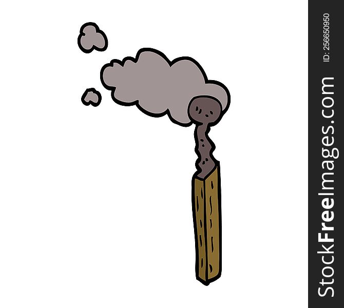 Cartoon Doodle Burnt Match