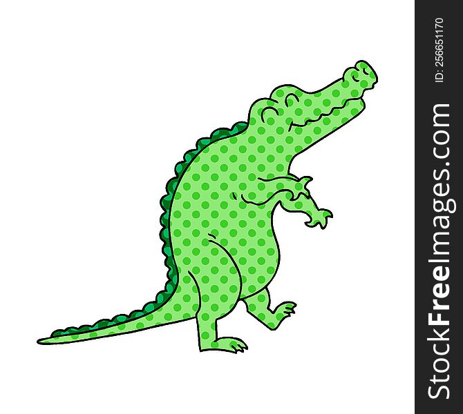 Quirky Comic Book Style Cartoon Crocodile