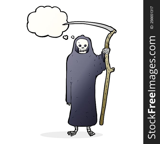 death cartoon with thought bubble