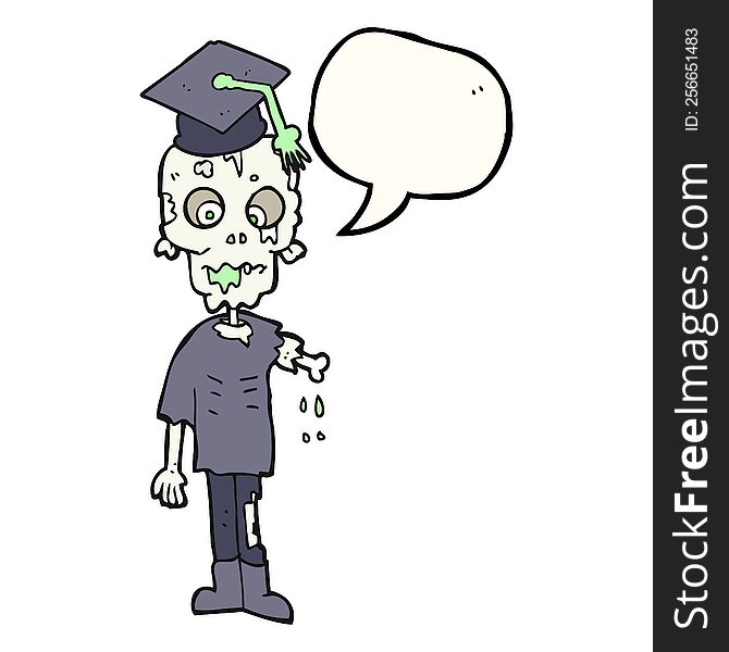 freehand drawn speech bubble cartoon zombie student