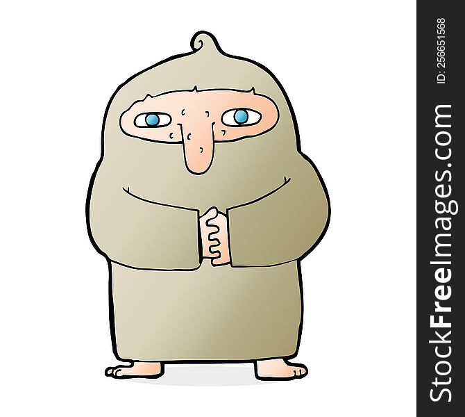 cartoon monk in robe