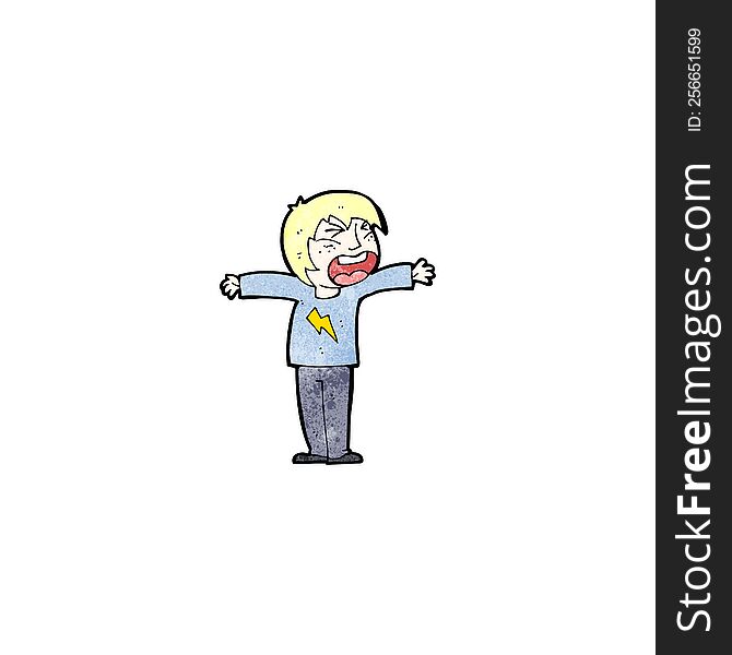 cartoon angry blond boy