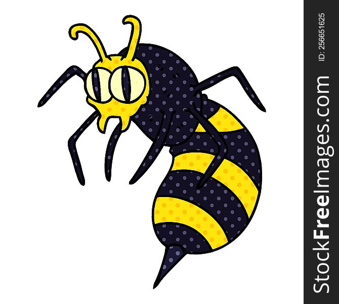 Quirky Comic Book Style Cartoon Wasp