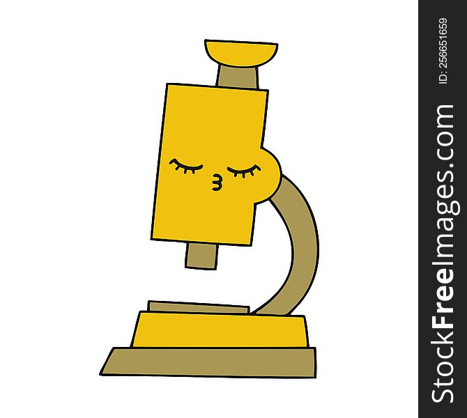 cute cartoon of a microscope. cute cartoon of a microscope