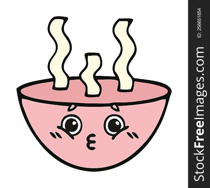 Cute Cartoon Bowl Of Hot Soup