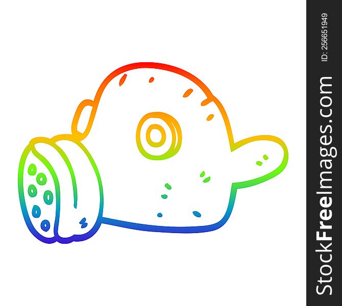 rainbow gradient line drawing of a cartoon gas mask