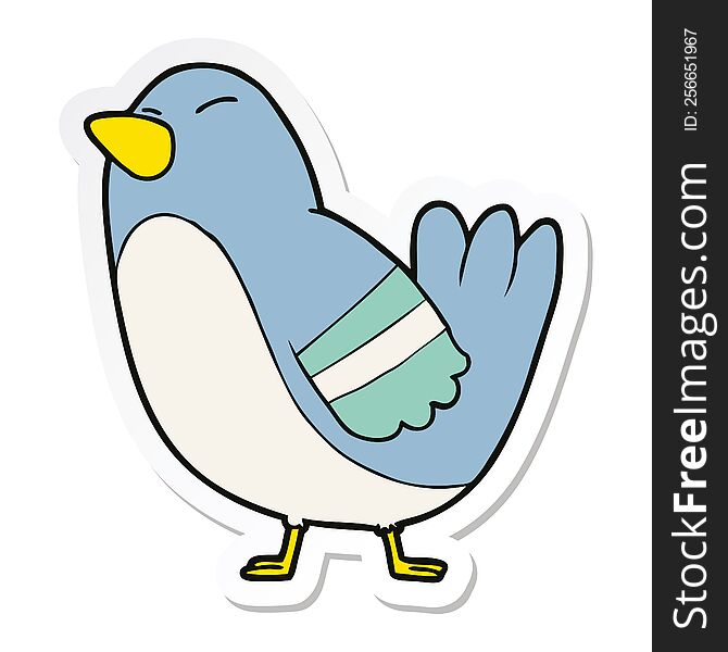 sticker of a cartoon bird